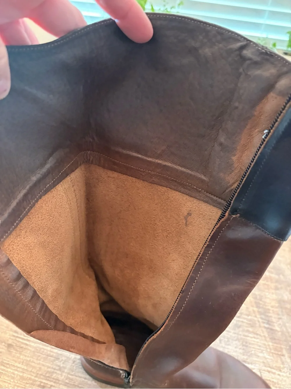 Two-Tone Leather Riding Boots in Brown and Black Beautiful, Sturdy Leather